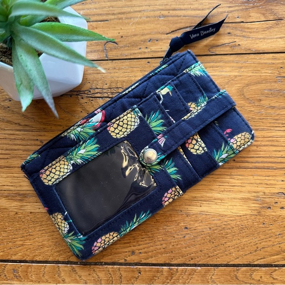 Vera Bradley Handbags - SOLD - Vera Bradley Toucan Party Pineapple ID Credit Card Zippered Wallet